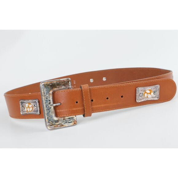 Vintage Express Belt Compagnie Internationale Leather Silver Western Studded L